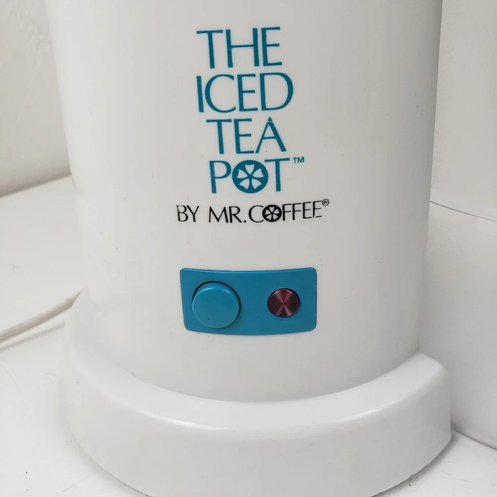 Mr. Coffee The Iced Tea Pot Tm1.7 White and Teal Electric Brewer with Pitcher